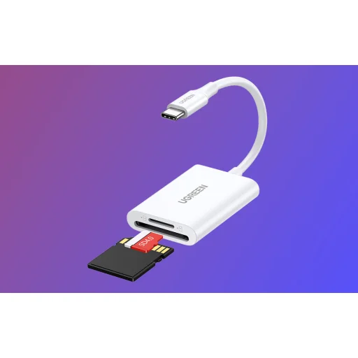 Ugreen 2-az-1-ben USB-C Kártyaolvasó CM265 (fehér) - 7