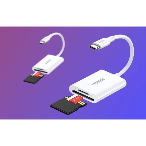 Ugreen 2-az-1-ben USB-C Kártyaolvasó CM265 (fehér) - 8