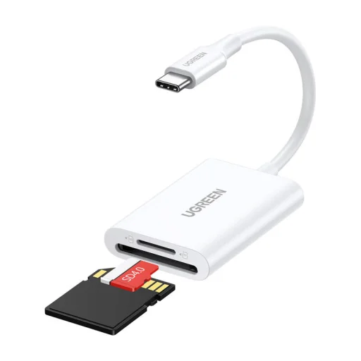 Ugreen 2-az-1-ben USB-C Kártyaolvasó CM265 (fehér) - 1
