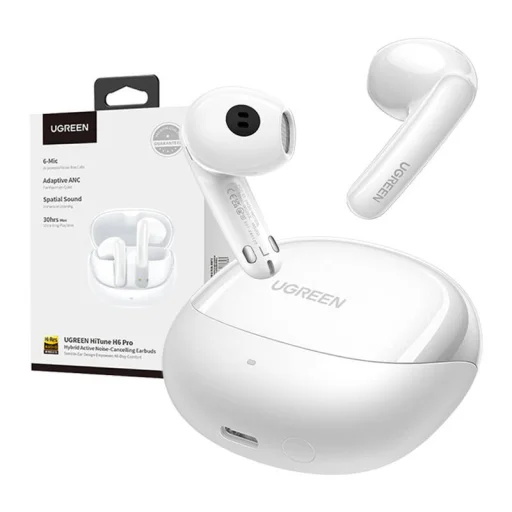 Ugreen HiTune H6 Pro Hybrid Active Noise-Cancelling Earbuds WS203 (white) - 3