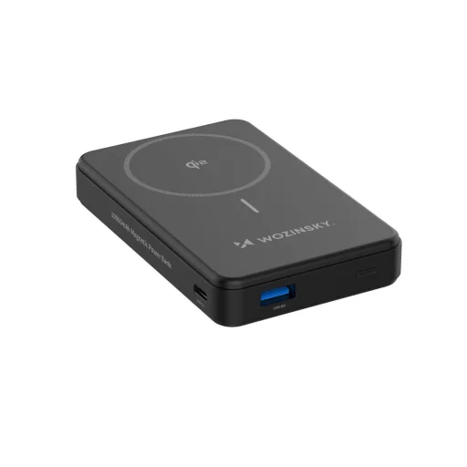 Wozinsky WLWP-10KA0Y3S 22.5W PD Qi2 10000 mAh powerbank támasztékkal, 1x USB-A, 1x USB-C - fekete - 3