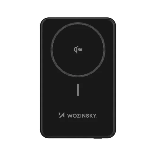 Wozinsky WLWP-10KA0Y3S 22.5W PD Qi2 10000 mAh powerbank támasztékkal, 1x USB-A, 1x USB-C - fekete - 10