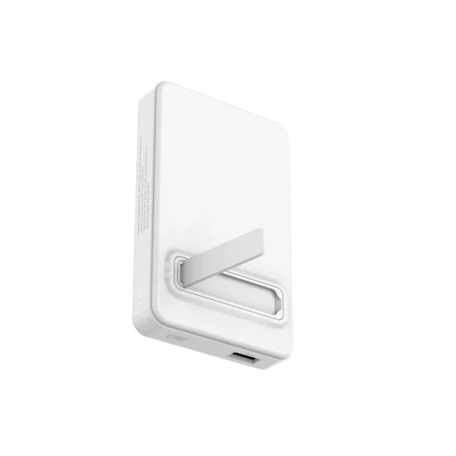 Wozinsky WLWP-10KA0Y3WS 22,5W PD Qi2 10000 mAh powerbank állvánnyal, 1x USB-A, 1x USB-C - fehér - 7