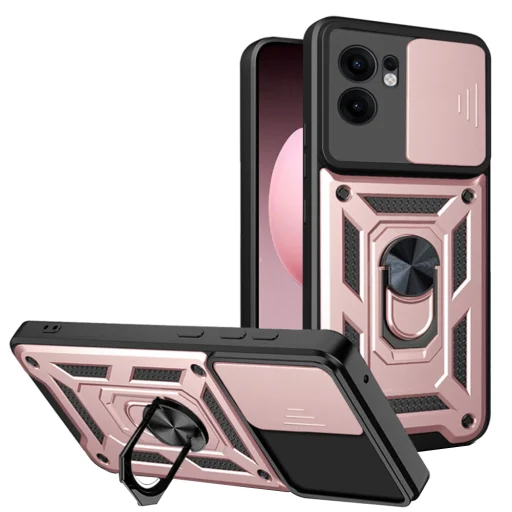  Techsuit - CamShield sorozat - Oppo Reno13 F 4G / Reno13 F 5G / Reno13 FS 5G - Rózsaarany tok - 1