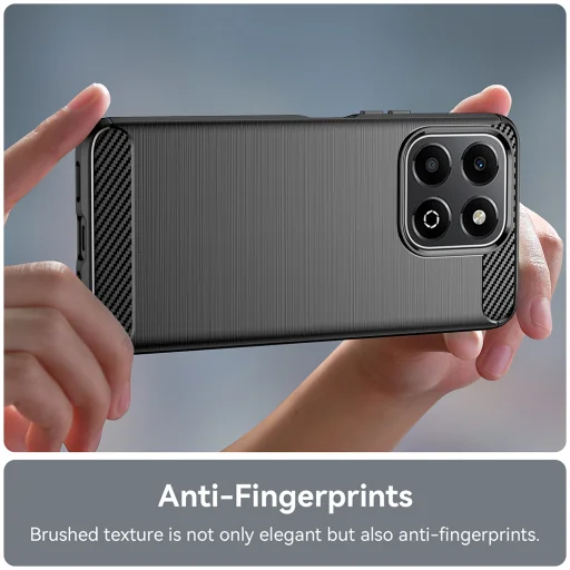  Techsuit - Szénszálas Szilikon - Honor X6b - Fekete tok - 2