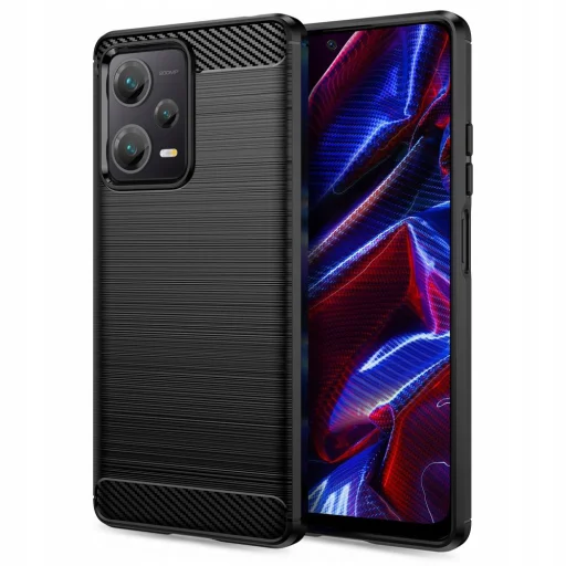 Techsuit - Karbon Szilikon - Xiaomi Redmi Note 12 5G / Poco X5 - Fekete tok - 1