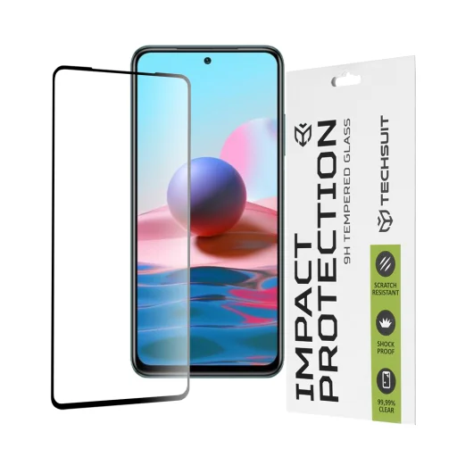  Techsuit - 111D Teljes Borítású / Teljes Ragasztású Üveg - Xiaomi Redmi Note 10 4G / Note 10S / Poco M5s - Fekete - 1