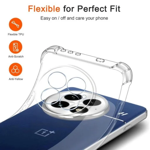  Techsuit - Ütésálló Átlátszó Szilikon - OnePlus 13 - Átlátszó tok - 4