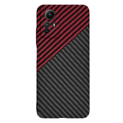  Techsuit - Karbonit Szálhéj - Xiaomi Redmi Note 12S - Piros Vortex tok - 3