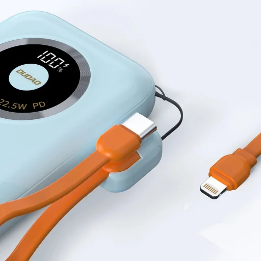 Dudao K21 Mini 10000mAh 22.5W USB-A / USB-C powerbank - kék - 3