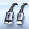 USB C / micro USB-B 3.0 kábel Ugreen US565 5Gb/s 3A 0.5m - szürke thumbnail