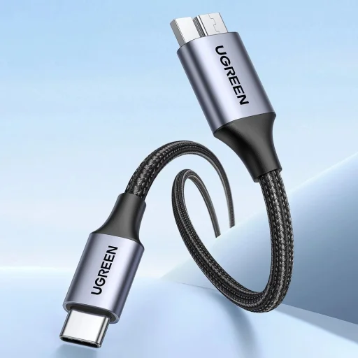 USB C / micro USB-B 3.0 kábel Ugreen US565 5Gb/s 3A 0.5m - szürke - 2