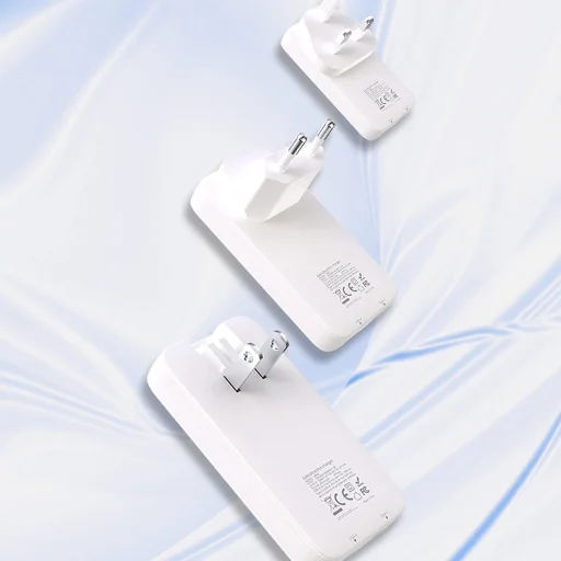 GaN Dudao A65Q 65W USB-A / USB-C PD Ultra-Vékony Fali Töltő - Fehér - 4