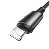 Joyroom S-A50 Unlimited Sorozat 3A USB-A - Lightning Kábel Mágneses Szervezővel 1.2m - Szürke