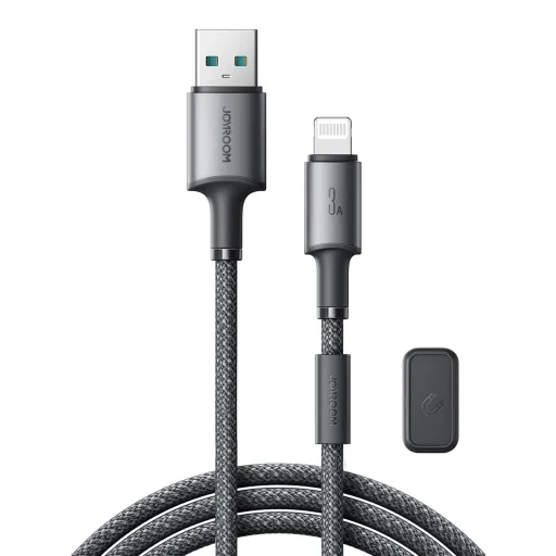 Joyroom S-A50 Unlimited Sorozat 3A USB-A - Lightning Kábel Mágneses Szervezővel 1.2m - Szürke - 1