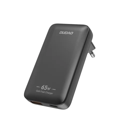 GaN Dudao A65Q 65W USB-A / USB-C PD Ultra-Vékony Fali Töltő - Fekete - 1