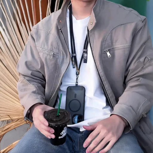 Dudao L20MAX 4 az 1-ben Kábel / Nyakpánt USB-A / USB-C / Lightning PD QC 65W 1,5m - Fekete - 2