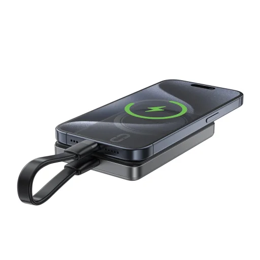 Powerbank Acefast M12-10000 PD20W ultra-vékony, MagSafe kompatibilis - fekete - 4
