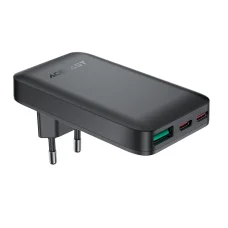 Acefast A100 65W GaN 2 USB-C + USB-A hálózati töltő Ultra Slim - Fekete