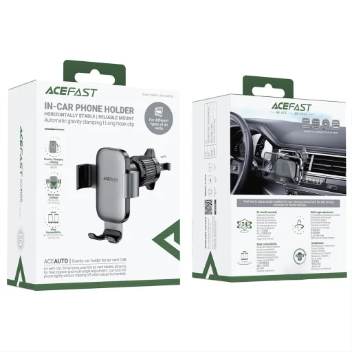 Acefast D38 gravitációs autós telefontartó szellőzőrácsra - fekete - 6