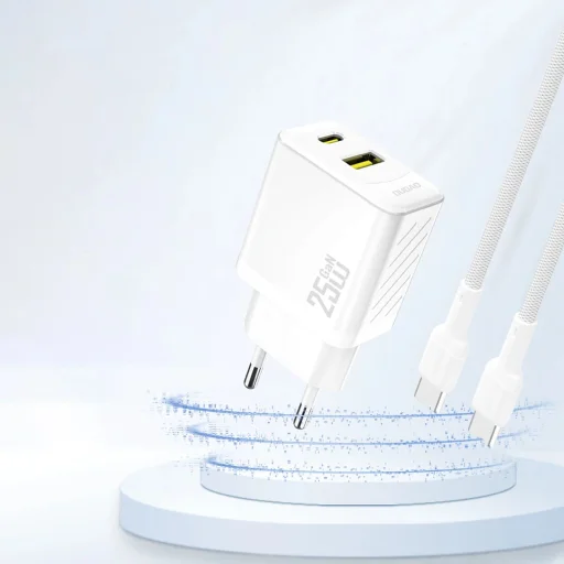 Dudao A26T GaN 25W USB-A, USB-C Töltő - Fehér - 2
