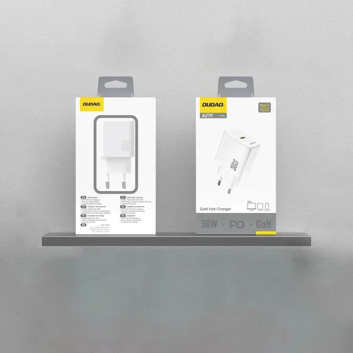 Dudao A27P 30W PD GaN USB-C Hálózati Töltő - Fehér - 3