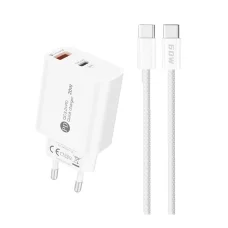 A6MaxL 20W USB-A USB-C hálózati töltő USB-C - USB-C 1m kábellel - fehér