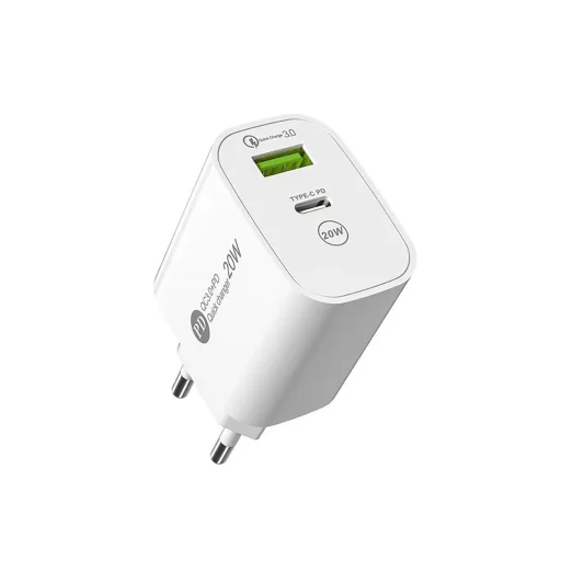 A6MaxL 20W USB-A USB-C Hálózati Töltő 1m USB-C - Lightning Kábellel - Fehér - 2