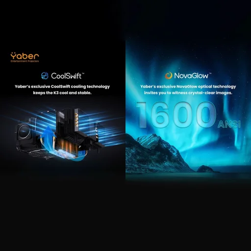 Yaber K3 LCD FullHD 1080p Multimédia Projektor JBL Hangszórókkal - Fekete - 22