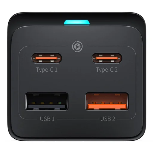 Baseus GaN3 Pro hálózati elosztó töltő 2xUSB + 2xUSB-C + AC, 65W (fekete) - 4