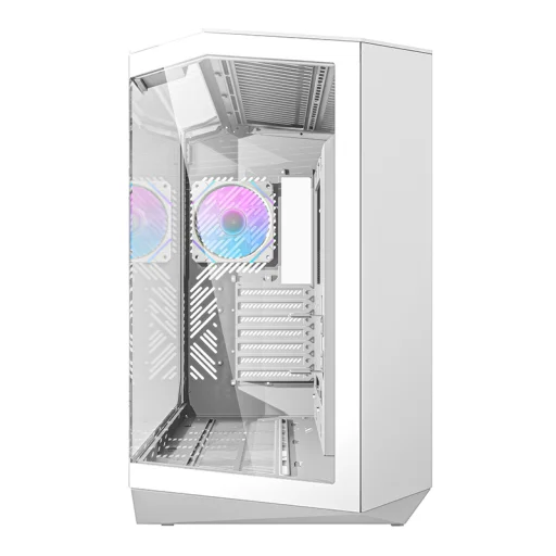 Darkflash DY470 számítógép ház (fehér) + 4 ventilátor + GPU tartó - 4