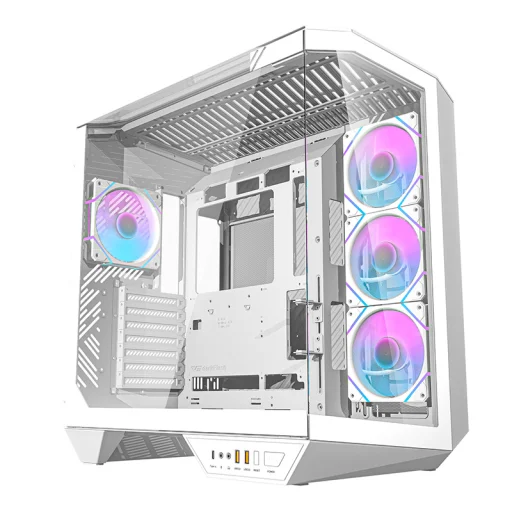 Darkflash DY470 számítógép ház (fehér) + 4 ventilátor + GPU tartó - 1