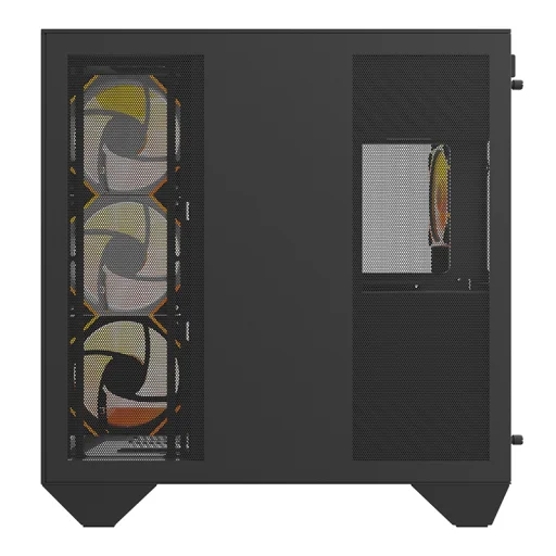 Darkflash DY470 számítógépház (fekete) + 4 ventilátor + GPU tartó - 9