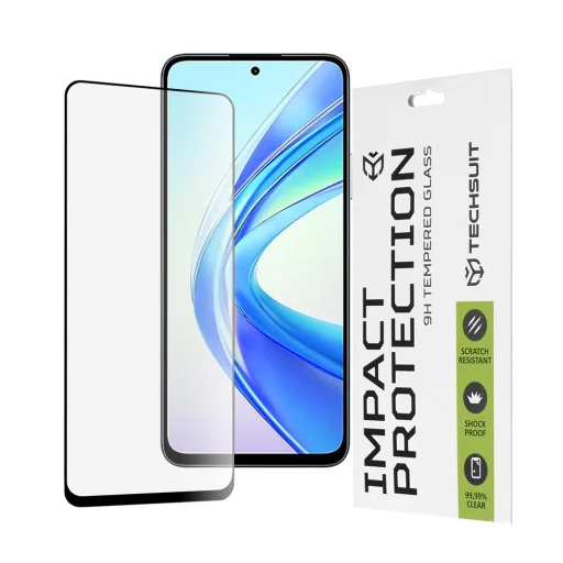  Techsuit - 111D Teljes Borítású / Teljes Ragasztású Üveg - Honor X7b / X7b 5G / 90 SMART - Fekete üvegfólia - 1