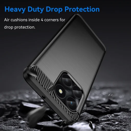  Techsuit - Szénszilikon - Honor X6a - Fekete tok - 4