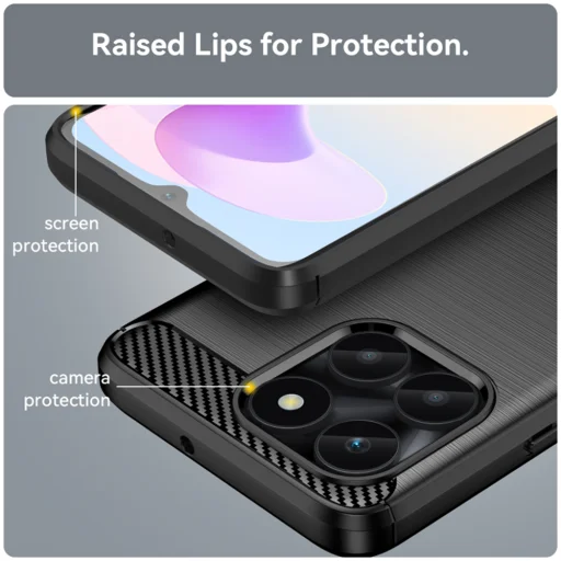  Techsuit - Szénszilikon - Honor X6a - Fekete tok - 5