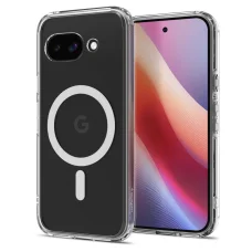 Google Pixel 9a priehľadné/biele Spigen Ultra Hybrid Mag Magsafe puzdro
