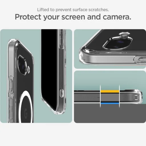 Google Pixel 9a priehľadné/biele Spigen Ultra Hybrid Mag Magsafe puzdro - 12