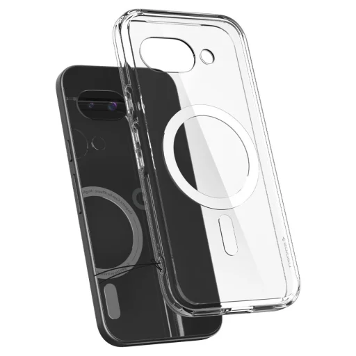 Google Pixel 9a priehľadné/biele Spigen Ultra Hybrid Mag Magsafe puzdro - 7
