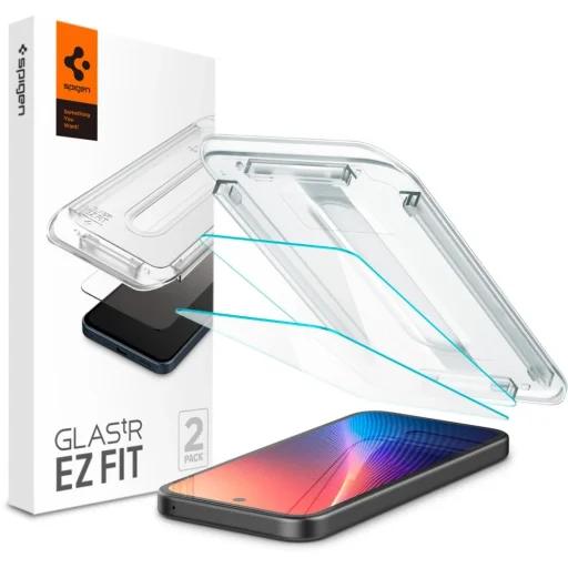 Edzett üveg Spigen Glas.tr „ez Fit” 2 darabos Google Pixel 9A átlátszó üvegfólia - 1