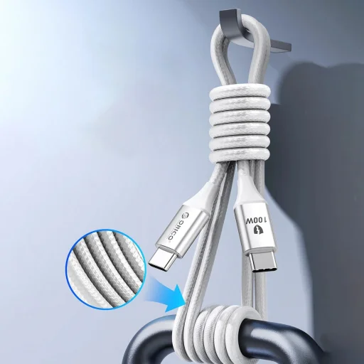 Orico CDX 100W 5A Power Delivery USB-C - USB-C 1m Kábel - Fehér - 15