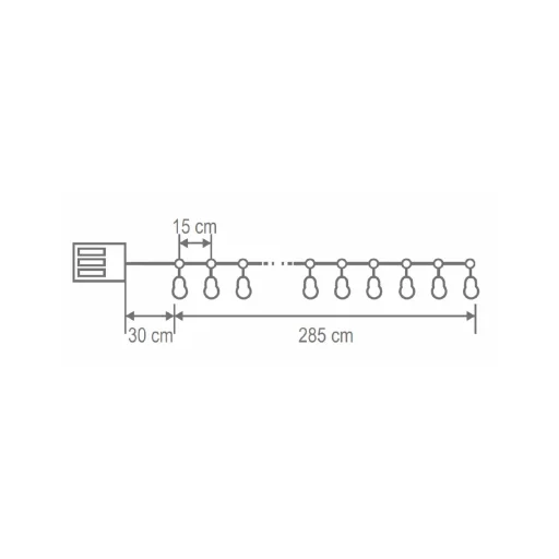 Home MLC20B LED-es gömb fényfüzér, 20 melegfehér LED, elemes, ~3m hossz, átlátszó vezeték, fa + műanyag - 3