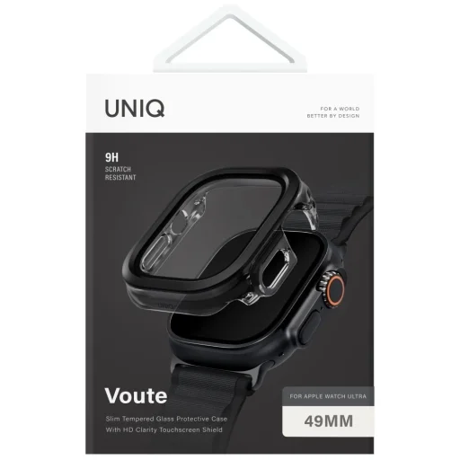 Uniq Voute edzett üveg tok Apple Watch Ultra 49mm - Fekete tok - 5