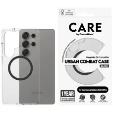 CARE by PanzerGlass Flagship Urban Combat Black QI tok Samsung Galaxy S25 Ultra - Átlátszó