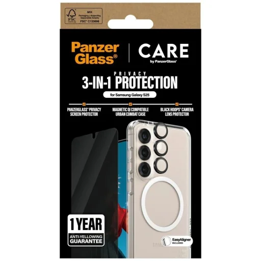 CARE by PanzerGlass Flagship 3in1 Tok + Privaát Üvegfólia + Lencsevédő a Samsung Galaxy S25-hez - 4
