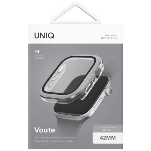 Uniq Voute edzett üveg tok Apple Watch 10 42 mm - Ezüst - 5