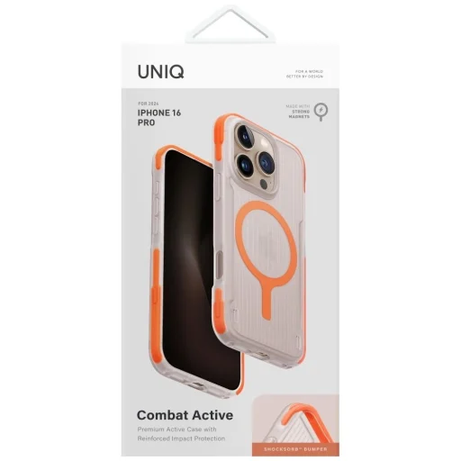 Uniq Combat Active Magclick Töltőtok iPhone 16 Pro - Narancssárga tok - 5