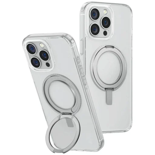 Uniq Swivix 360 fokban forgatható kitámasztós tok iPhone 16 Pro Max - Átlátszó tok - 1