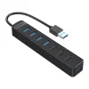Orico TWU32-4A USB-A 3.0 hub / 4x USB-A 3.0 + 3x USB-A 2.0 + USB-C 5V/3A - fekete thumbnail