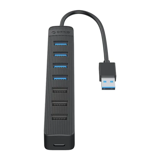 Orico TWU32-4A USB-A 3.0 hub / 4x USB-A 3.0 + 3x USB-A 2.0 + USB-C 5V/3A - fekete - 2